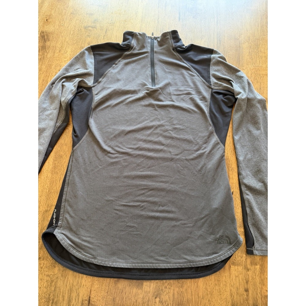 The North Face FlashDry 1/4 Zip Pullover Women's Large Gray